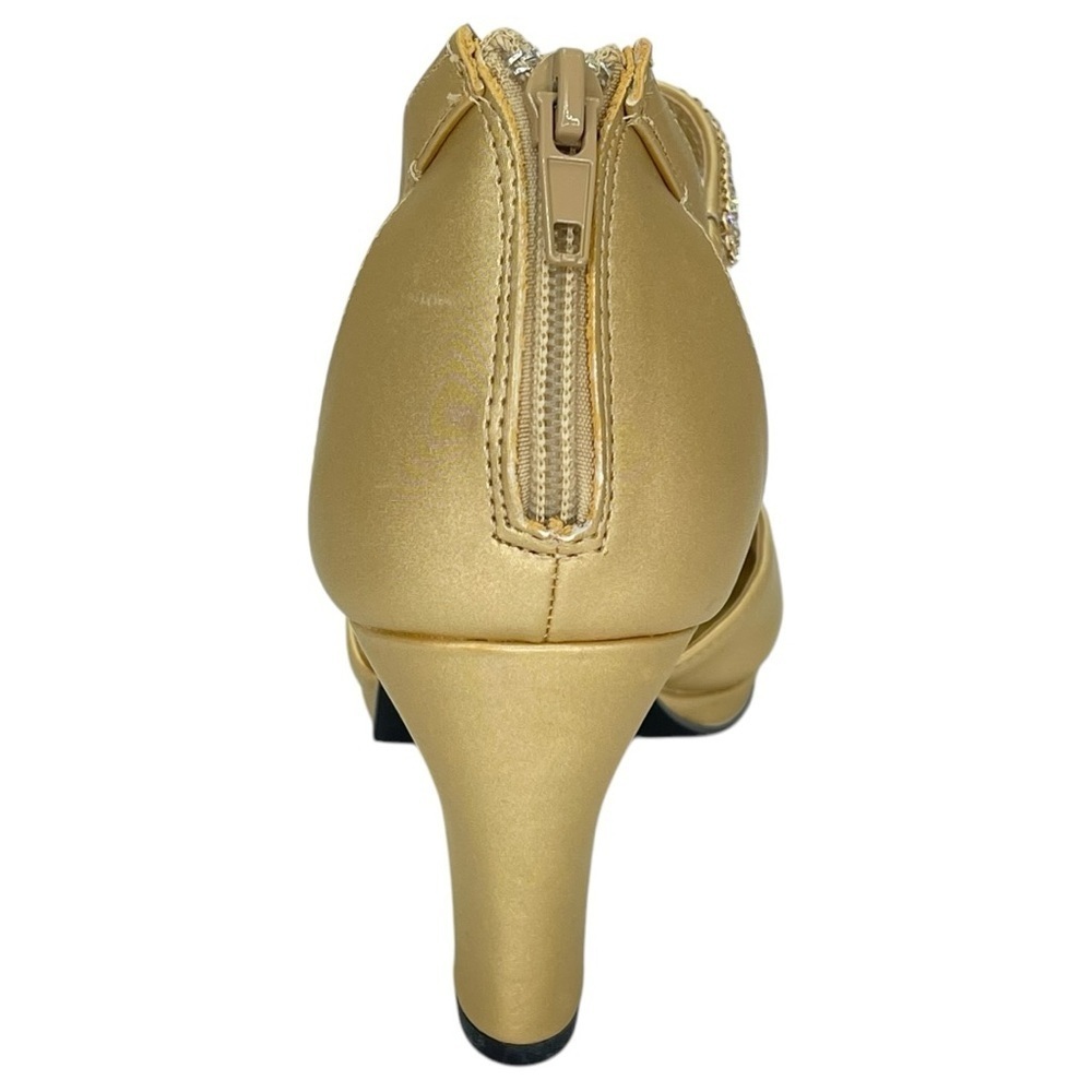 Easy Street Flash Gold Satin Rhinestone Womens Heels Size 9M - Picture 4 of 12